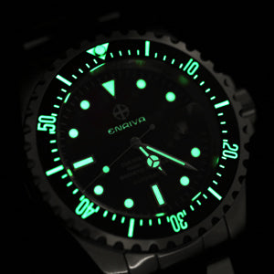 ENRIVA Men's Automatic 1000m Pro Dive Mens Watch Rotating Ceramic Bezel Diving Watches for Men-Black