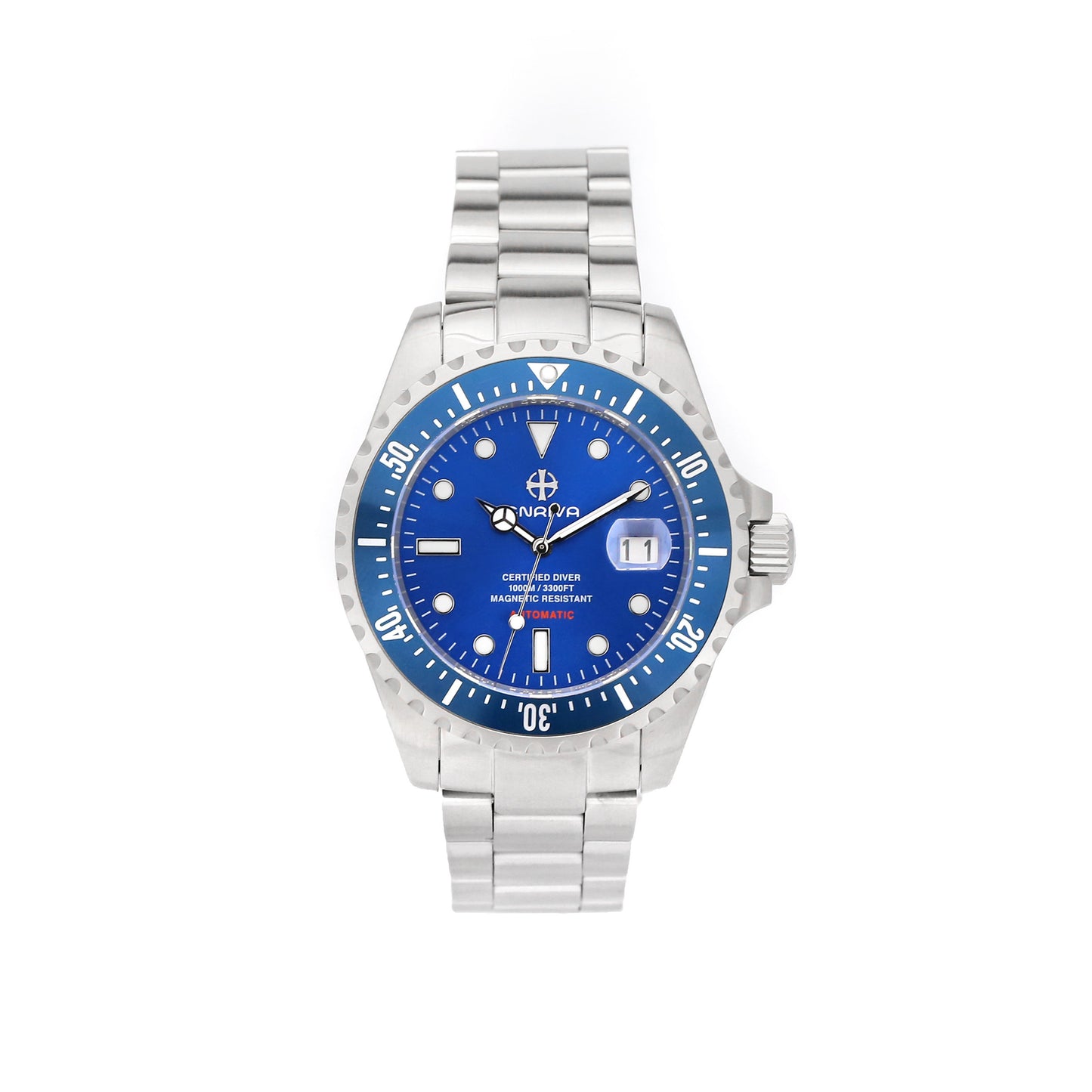 ENRIVA Men's 1000m Automatic Pro Diver Watch Aluminium Bezel Diving Watches Self-Wind Professional Diver Watches for Men-Blue