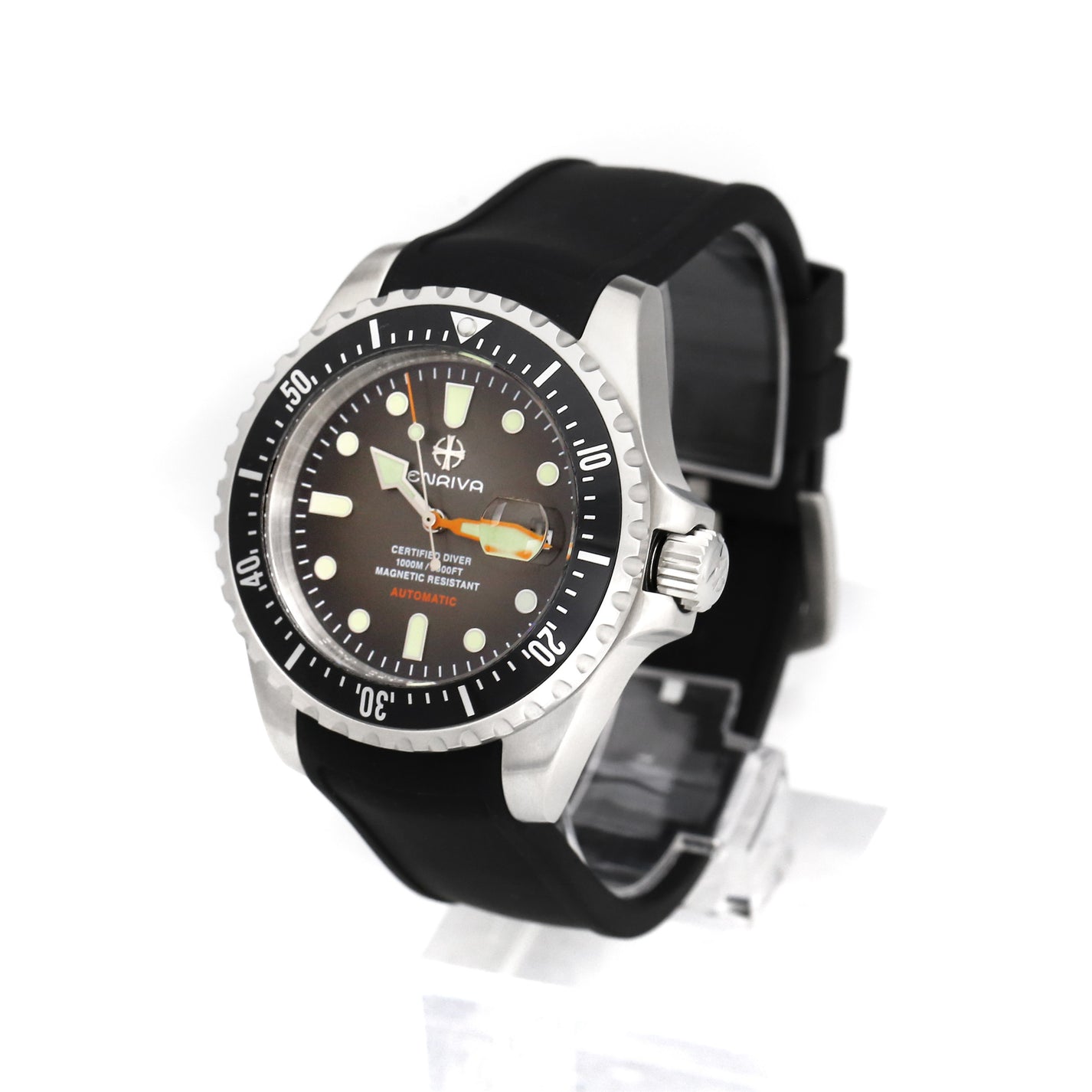 ENRIVA Men's 1000m Automatic Pro Dive Mens Watch Aluminium Bezel self