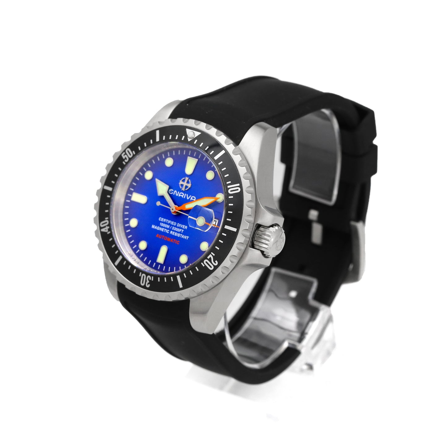 ENRIVA Men's 1000m Automatic Pro Dive Mens Watch Aluminium Bezel self-Wind for Men