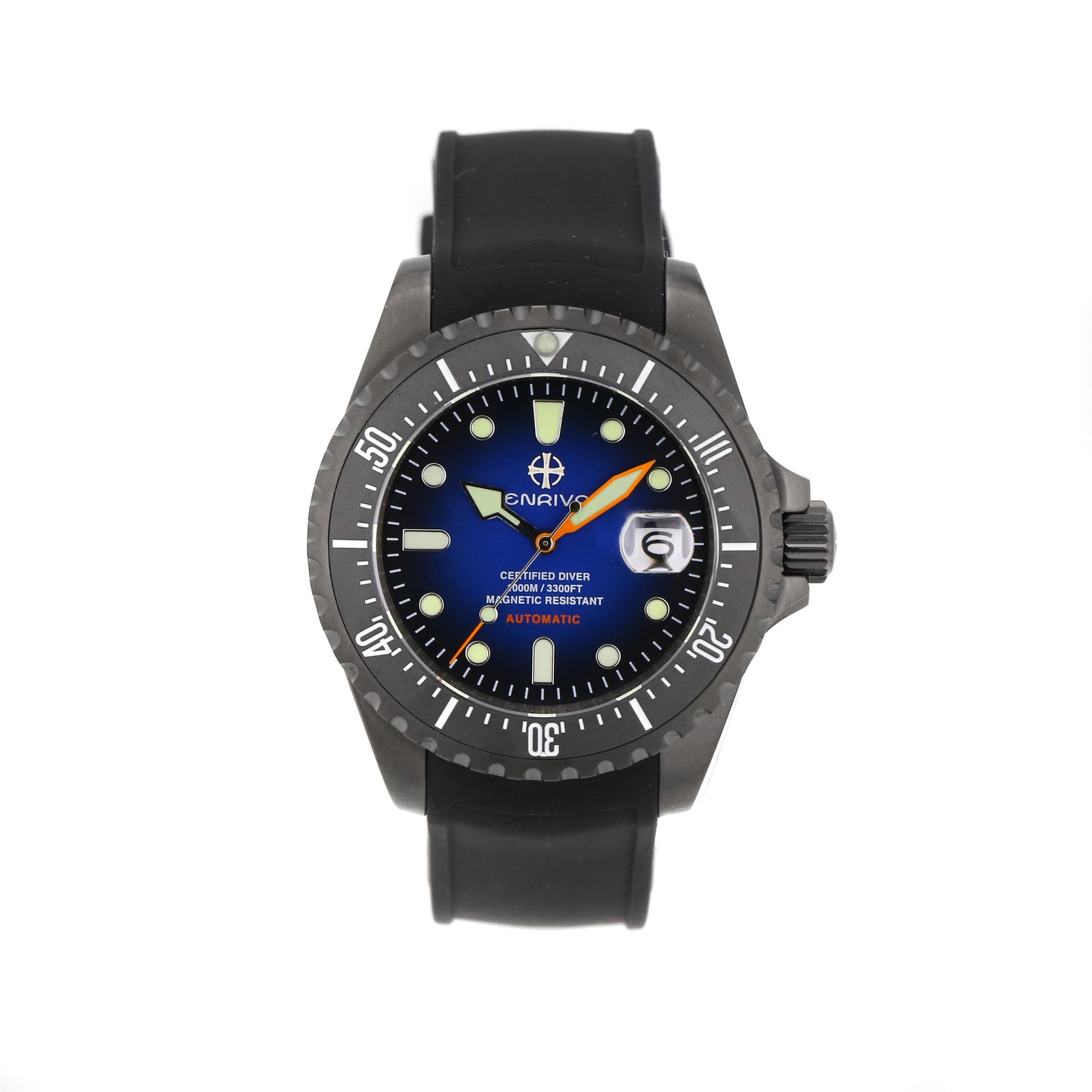 ENRIVA Men's Automatic 1000m Pro Dive Mens Watch Rotating Ceramic Bezel Diving Watches for Men-Blue